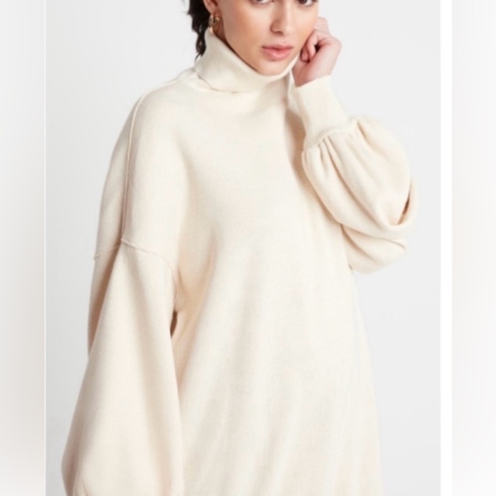2/$40 NWT Choosy Oversized Cream Turtleneck Sweater/Dress  Multiple Sizes